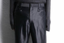 70's shiny black western trousers