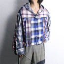 "Re:make" check patchwork shirt hoodie
