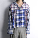 "Re:make" check patchwork shirt hoodie