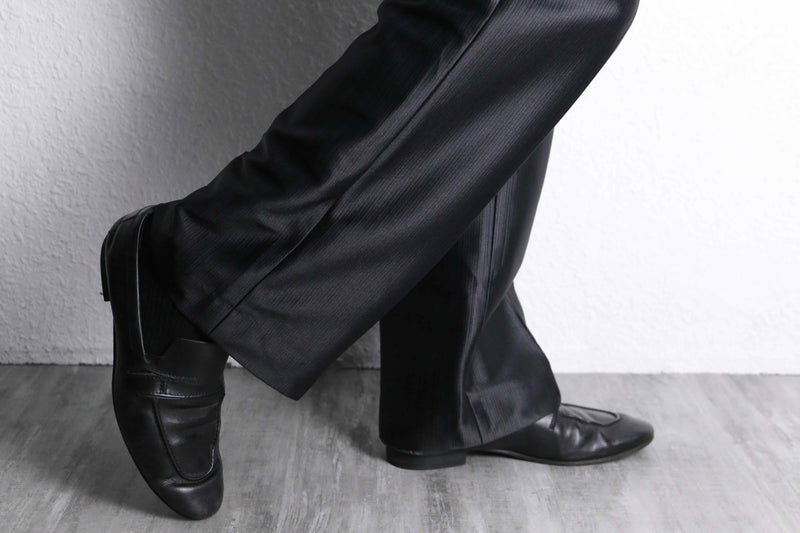 70's shiny black western trousers