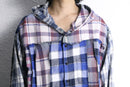 "Re:make" check patchwork shirt hoodie