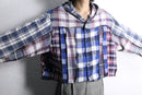 "Re:make" check patchwork shirt hoodie