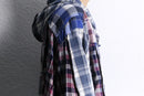 "Re:make" check patchwork shirt hoodie