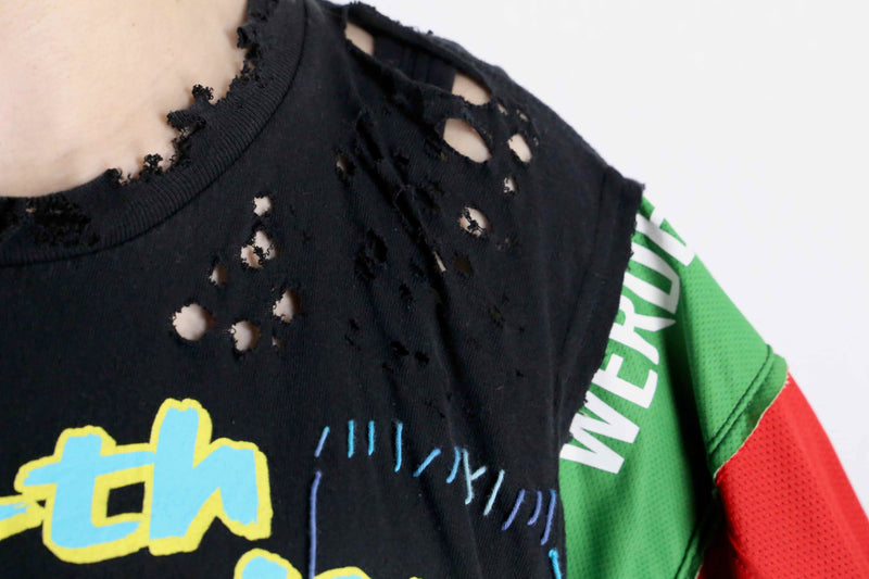 "Re:make" destroy&stitch design docking wide Tee