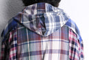 "Re:make" check patchwork shirt hoodie