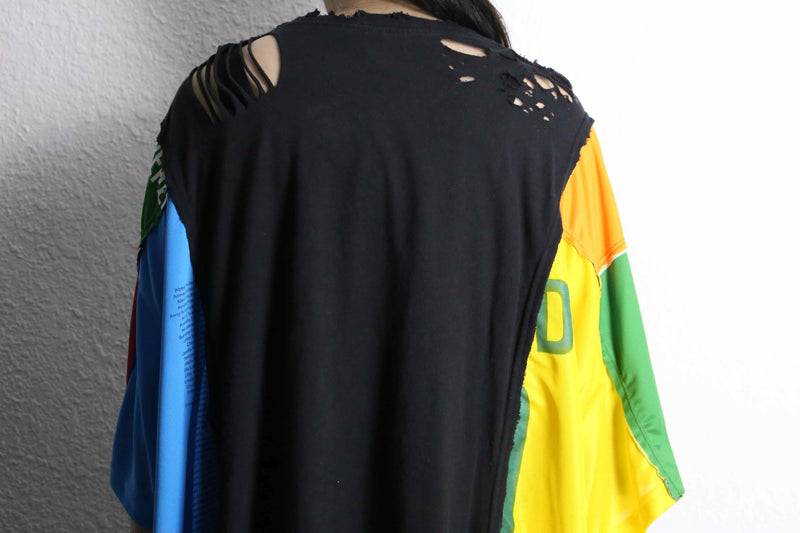 "Re:make" destroy&stitch design docking wide Tee