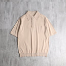 beige big collar polo shirt