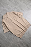 beige big collar polo shirt