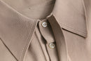 beige big collar polo shirt