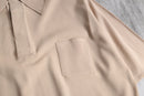 beige big collar polo shirt