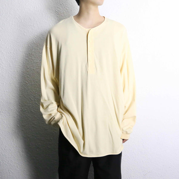 "ARMANI EXCHANGE" cream henley neck over pullover
