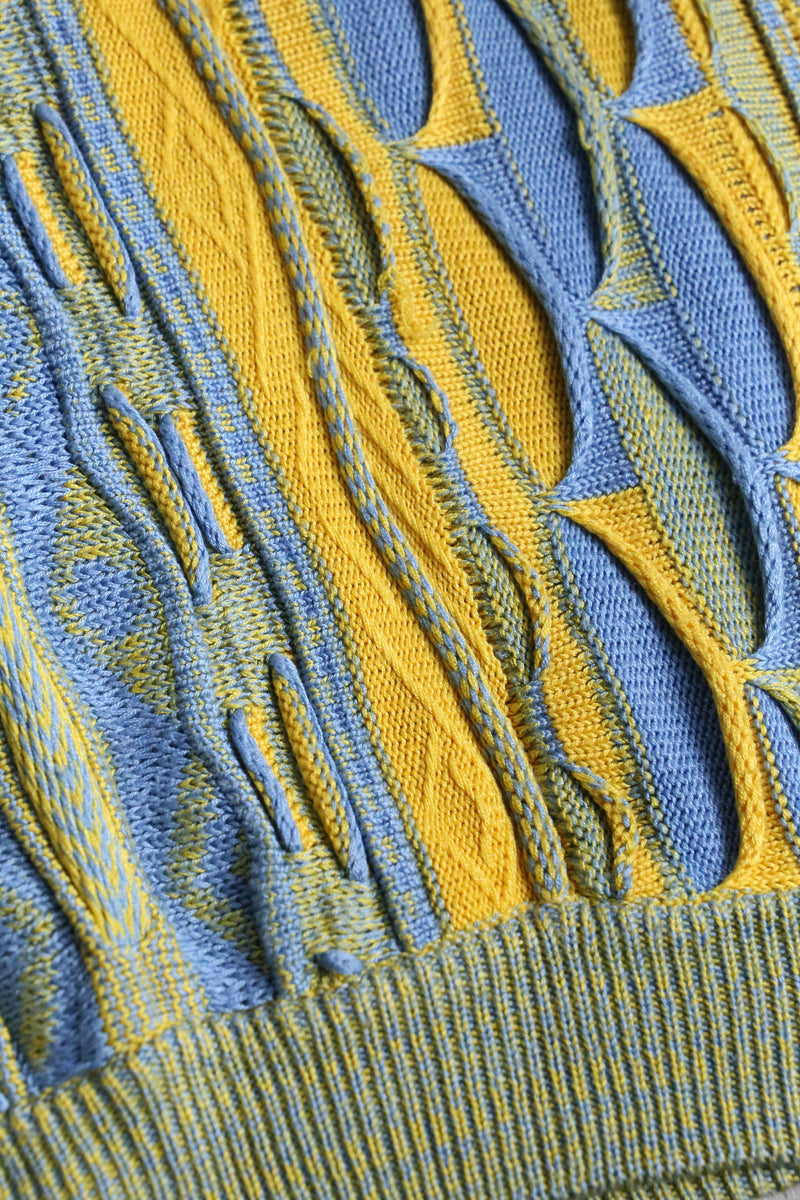light blue × yellow warm color 3D knit