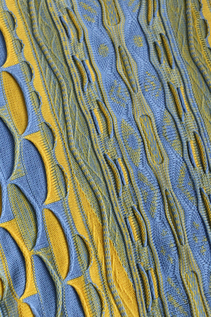 light blue × yellow warm color 3D knit