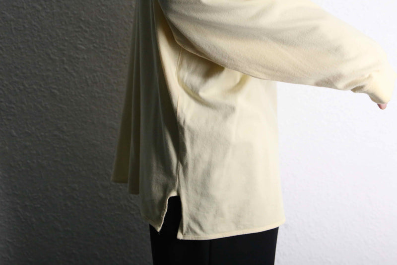 "ARMANI EXCHANGE" cream henley neck over pullover