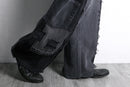 "Re:make" wide straight patchwork black denim pants