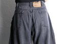 "Re:make" wide straight patchwork black denim pants
