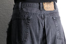 "Re:make" wide straight patchwork black denim pants