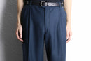 dark blue 2tuck wide tapered wool slacks