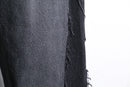 "Re:make" wide straight patchwork black denim pants