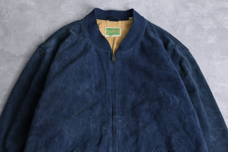 "Levi's" euro vintage sampling navy suede leather blouson