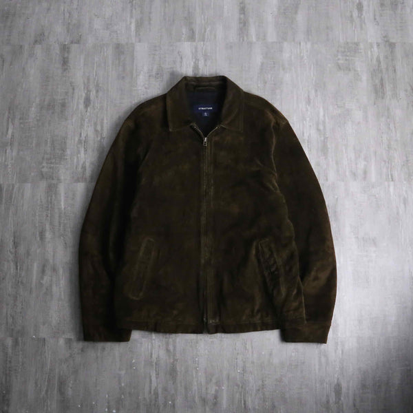 2000s STRUCTURE zip up suede jacket