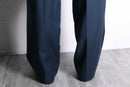 dark blue 2tuck wide tapered wool slacks