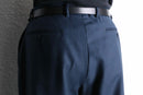 dark blue 2tuck wide tapered wool slacks