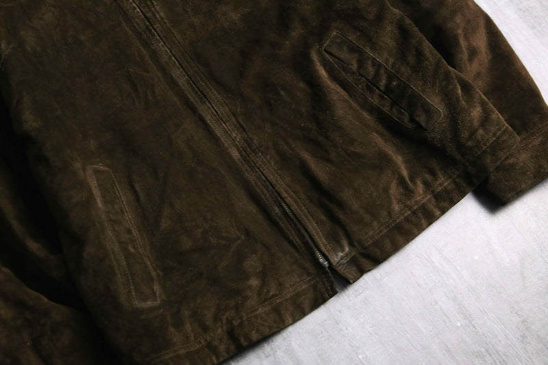 2000s STRUCTURE zip up suede jacket