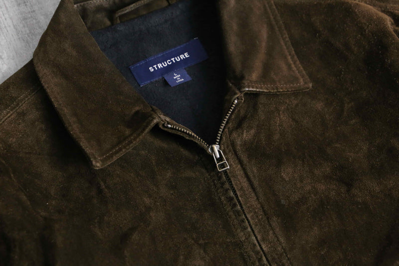 2000s STRUCTURE zip up suede jacket