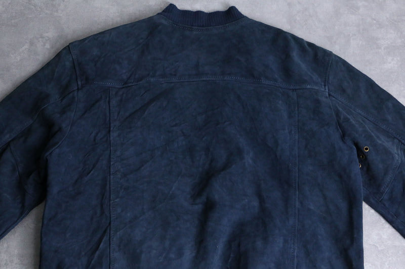 "Levi's" euro vintage sampling navy suede leather blouson