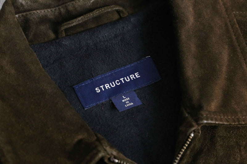 2000s STRUCTURE zip up suede jacket