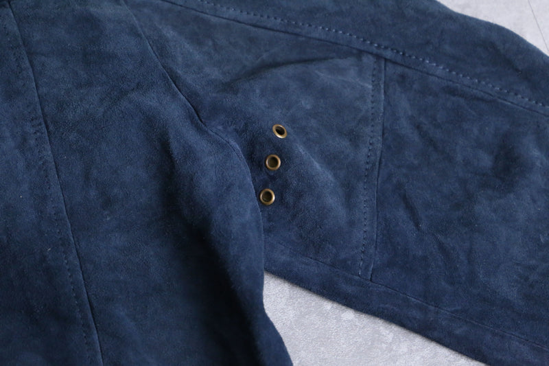 "Levi's" euro vintage sampling navy suede leather blouson