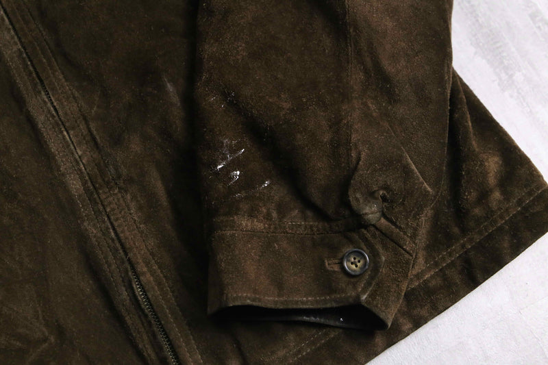 2000s STRUCTURE zip up suede jacket