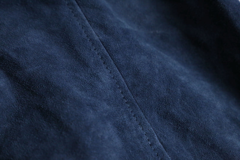 "Levi's" euro vintage sampling navy suede leather blouson