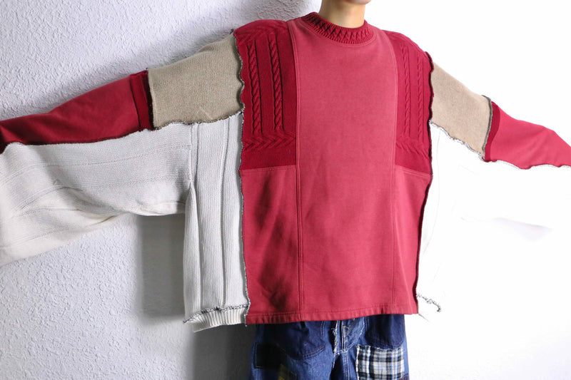 "Re:make" docking loose size design knit