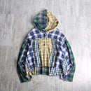 ''Re:make'' random check shirt hoodie