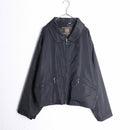 black short nylon zip up jacket