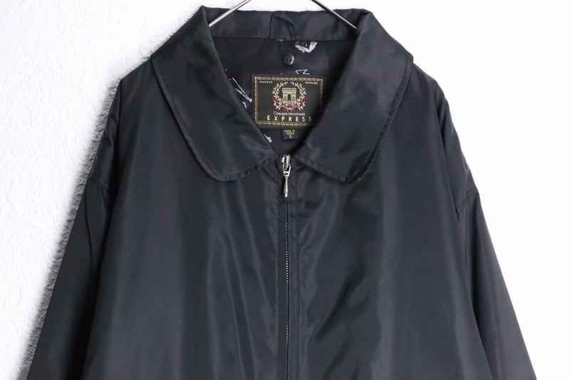 black short nylon zip up jacket