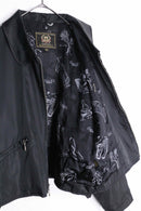 black short nylon zip up jacket