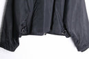 black short nylon zip up jacket