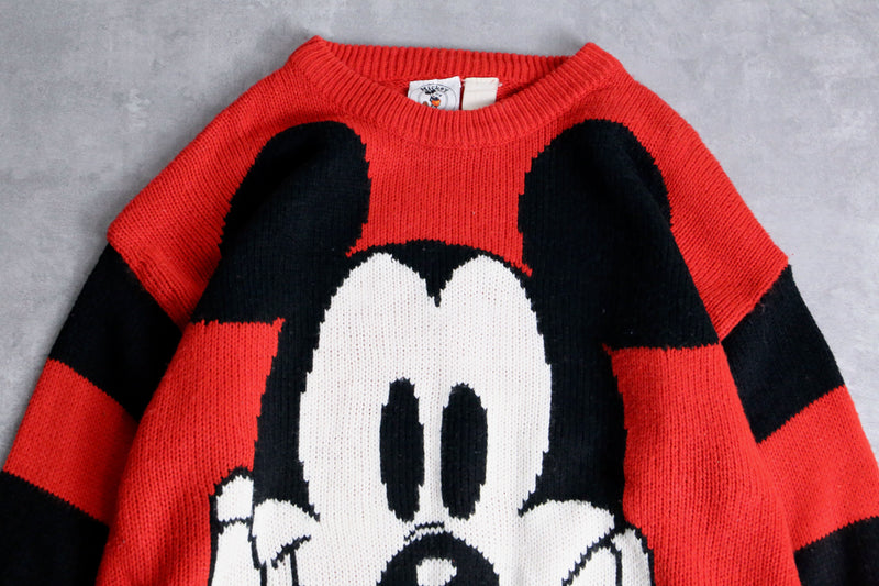 “mickey” design red color knit