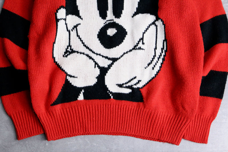 “mickey” design red color knit