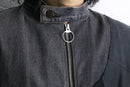 "Re:make" asymmetrical denim docking jacket