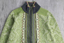 "Eddie Bauer" nordic taset double zip wool knit