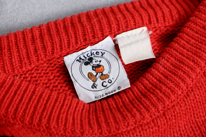 “mickey” design red color knit