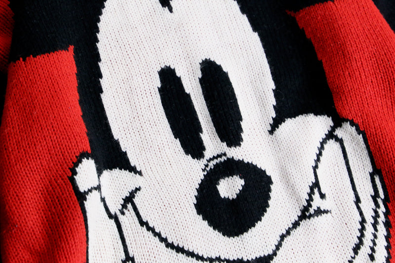 “mickey” design red color knit