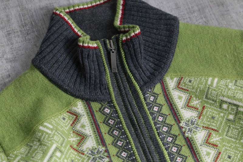 "Eddie Bauer" nordic taset double zip wool knit