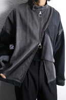 "Re:make" asymmetrical denim docking jacket
