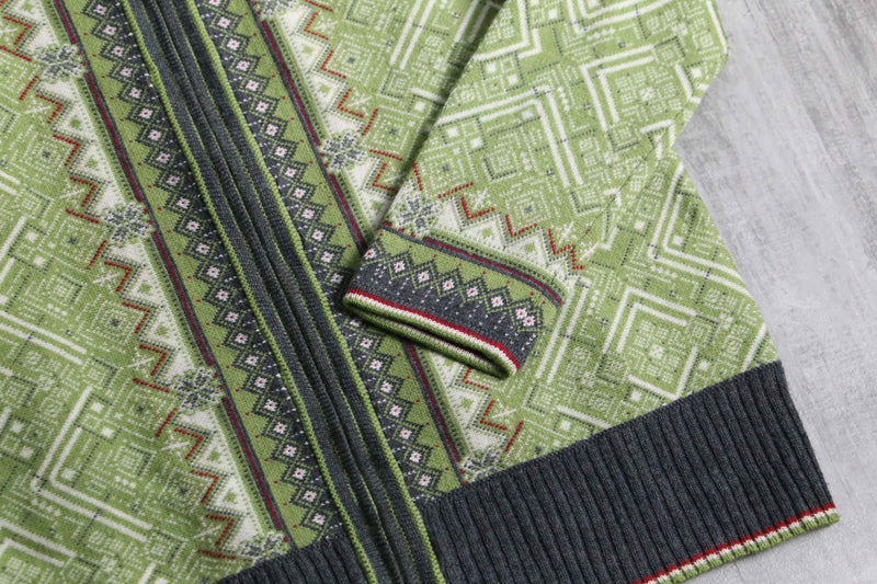 "Eddie Bauer" nordic taset double zip wool knit