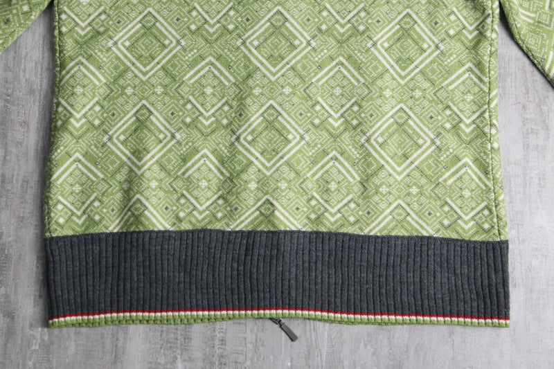 "Eddie Bauer" nordic taset double zip wool knit